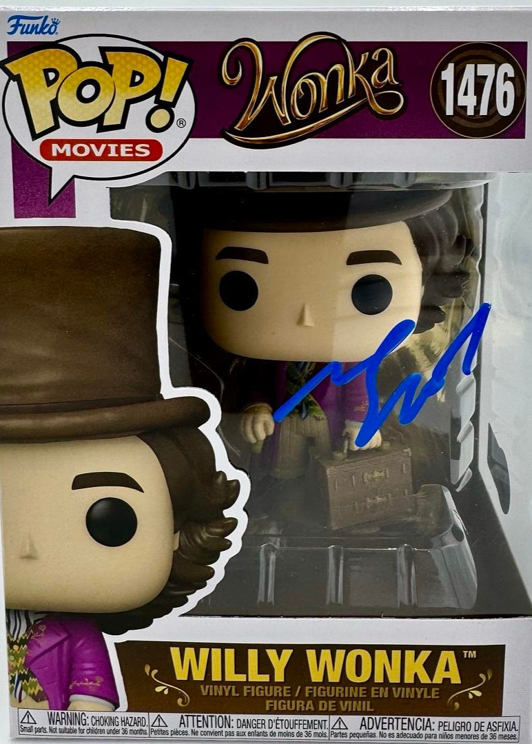 Funko Pop! Willy Wonka vinyl figure in packaging with branding and details.